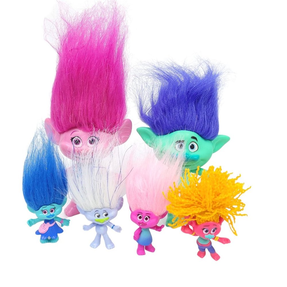 Hasbro Trolls Singing Poppy Branch Suki Guy Diamond Maddy Dolls Figures Lot Of 6